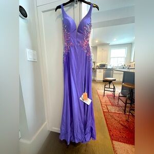 Brand new with tags Amarra Lilac Mermaid Gown Beaded/Sequins. Size 4
